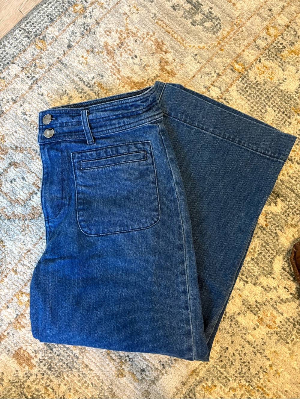 Modcloth Indigo Wide-Leg High-Rise Jeans